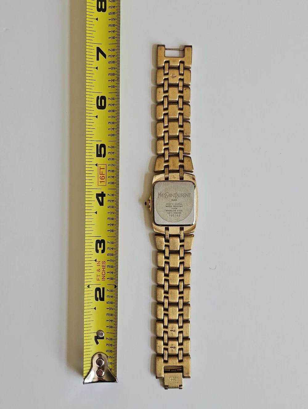 Vintage Yves Saint Laurent Watch 91611-H12093 Gold-Tone w/ Manual & Box (Works)